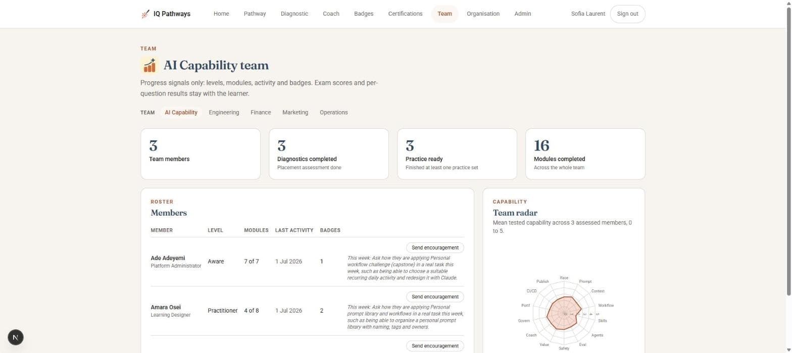 Team & organisation view